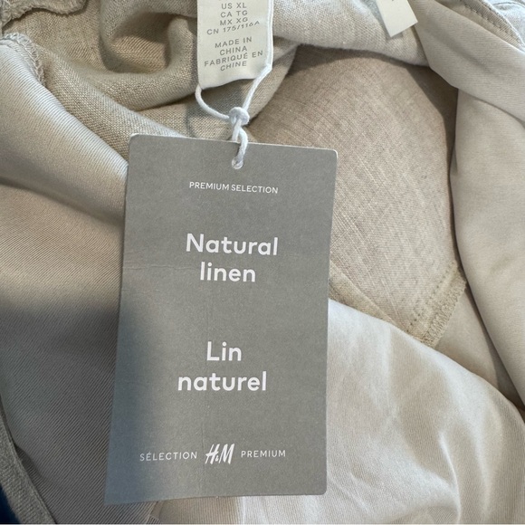 H&M Linen Jumpsuit Beach Resortwear Wide Leg Minimalist XL - Picture 5 of 8